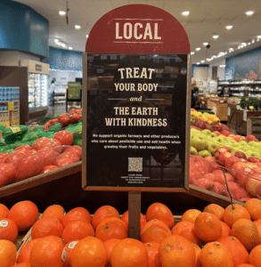 Regeneratively farmed produce at Whole Foods in Los Angeles